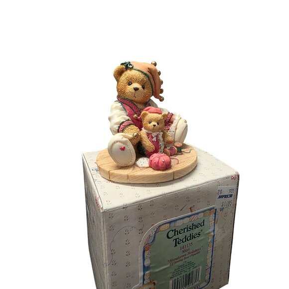 Cherished Teddies Bear Figurine 1995 Meri Handsewn Holidays Figurine - Picture 4 of 10